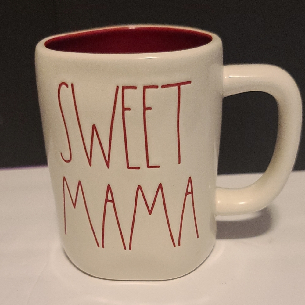 Rae Dunn Cream and Red Ceramic Mugs Dining Collection